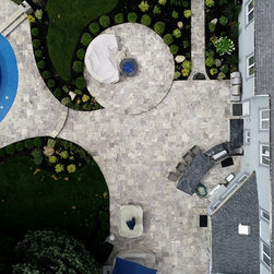Silver Travertine & Rain Cloud Marble Poroject in Oster Bay - Landscaping Stones And Pavers
