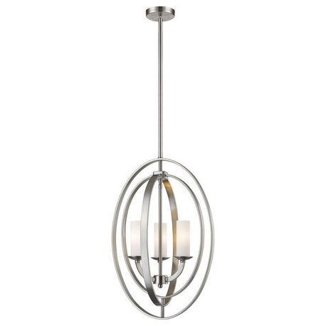 Z-Lite 6004-3S Ashling 3 Light 15"W Globe Chandelier - Brushed Nickel