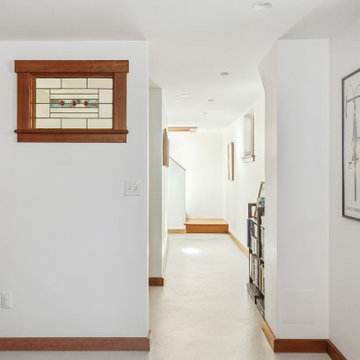 Sellwood-Moreland Basement Remodel - Custom Relight and Hallway View