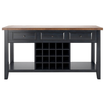 Arbor Hill Two-Tone Buffet Server With Wine Rack, Denim
