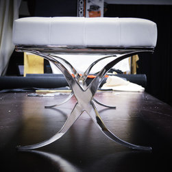 Leather White Bench - Nightstands And Bedside Tables