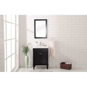 Legion Furniture Evarly Single-Sink Vanity, Espresso, 24"