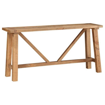 Crafters and Weavers Elm Grove Reclaimed Wood Trestle Console Table