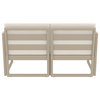 Mykonos Patio Loveseat Taupe With Acrylic Fabric Natural Cushion