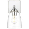 Living District Gianni 1-Light Chrome & Clear Bath Sconce