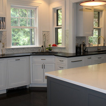 Transitional Brookline Open Concept Kitchen Renovation