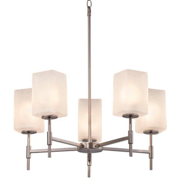 Fusion Union 5-Light Chandelier, Square Shade, Nickel, LED
