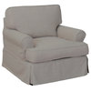 Horizon Slipcovered T-Cushion Chair, Light Gray