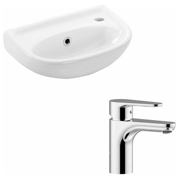 WS Bath Collections Basic 4000.01L+GR 071 Basic 15-1/2" Wall - White / Polished
