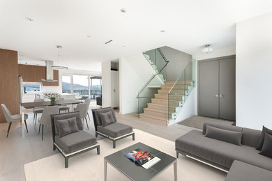 Example of a minimalist living room design in Vancouver