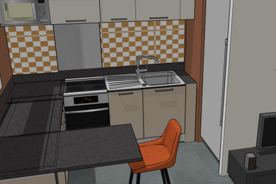 Idée de décoration pour une cuisine design.