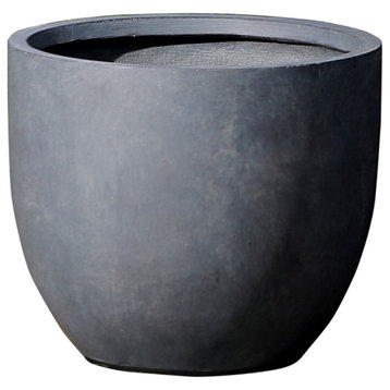 Afuera Living Traditional Round 17.2"Outdoor Planter in Gray