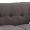 HomeRoots Charcoal Mid-Century Polyester Fabric Love Seat