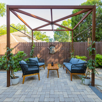 Arial Structure Pergola, Pavers, Oasis