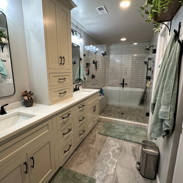Two Outdated Bathrooms Were Remodeled