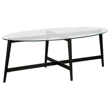 Olson 50.5'' Wide Oval Coffee Table in Blackened Bronze