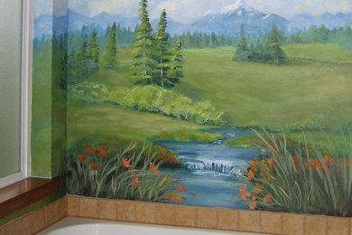Mural for tub surround