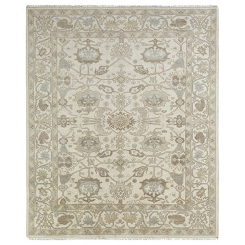 UMBRIA Hand Made Wool Area Rug, Off-White, 9'x12'