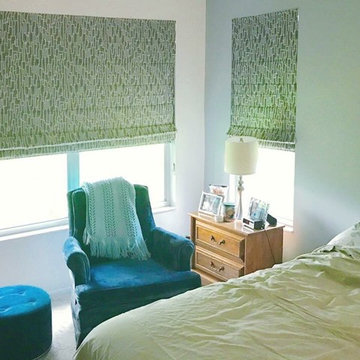 Beautifully printed "Vadain Roman Shades" pattern. A great compliment for a more