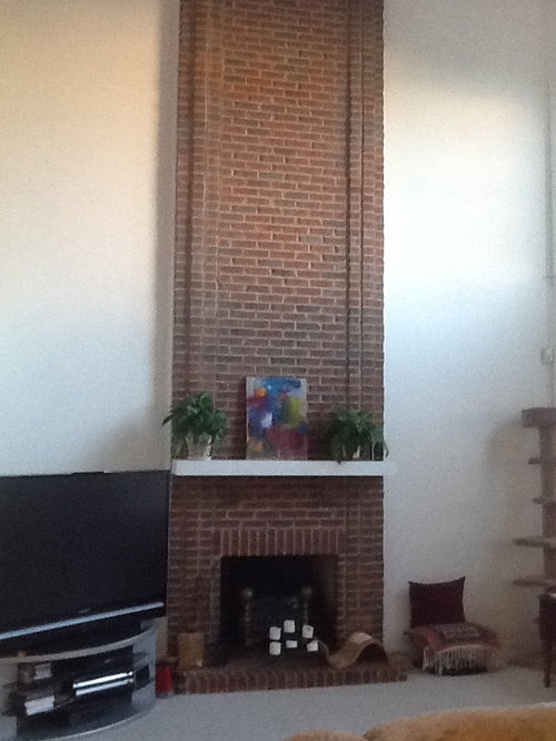 Need Help With Decorating Around 20 High Brick Fireplace