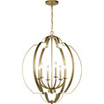Kichler Lighting - Kichler Lighting 42139NBR Voleta - Six Light Foyer Chandelier - Designed with an intertwined spherical shape and gVoleta Six Light Foy Natural Brass *UL Approved: YES Energy Star Qualified: YES ADA Certified: n/a  *Number of Lights: Lamp: 6-*Wattage:60w B bulb(s) *Bulb Included:No *Bulb Type:B *Finish Type:Natural Brass
