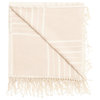 Mull Plaid Cotton Throw Blanket, Cream and Beige, 49"x70"