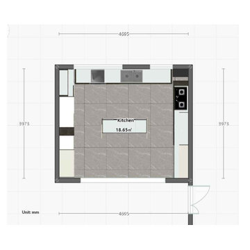 Custom Modern Kitchen Cabinets with Island