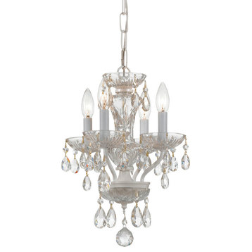 Crystorama Traditional Crystal 4-Light White Mini Chandelier
