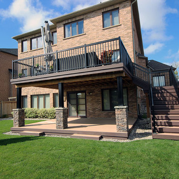 A 2 level low maintenance deck by Hickory Dickory Decks.