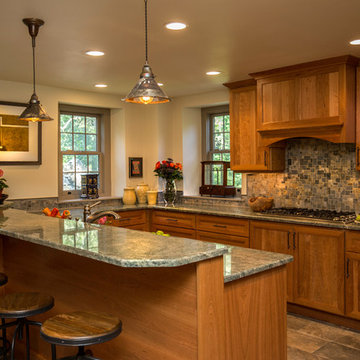 Warm Natural-Wood Kitchen Remodel | Rich Timber Cabinets & Stone Counters