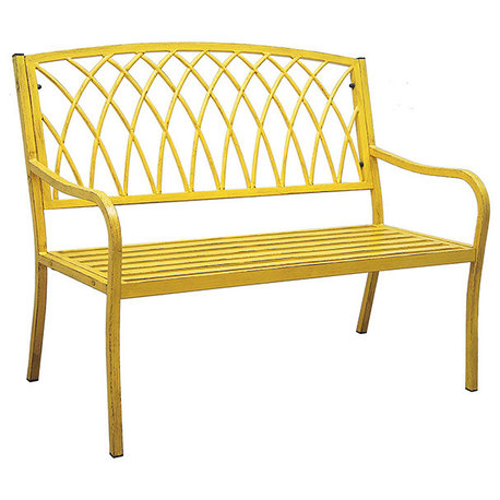 Lancaster Steel Bench, Vintage Yellow