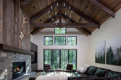 Mountain style home design photo in Other