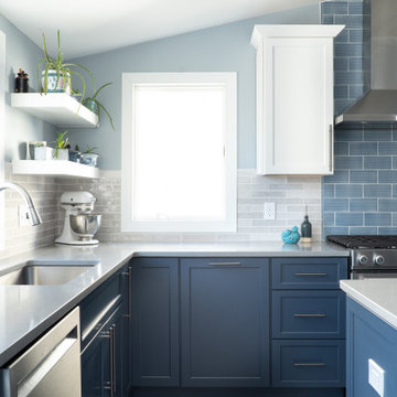 Blue & White Kitchen- Historic Homeland