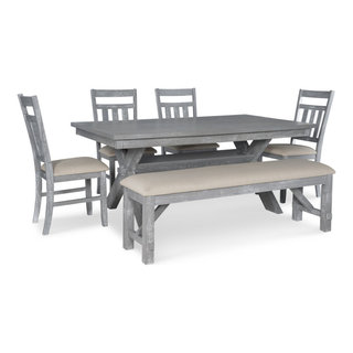 Turino Weathered Gray 6-Piece Dining Set - Farmhouse - Dining Sets - by ...
