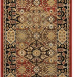 Nourison - Delano Persian Area Rug, Multicolor, 2'2"x7'6" Runner - A regal diamond panel motif in a richly traditional palette of gold, carnelian, and ebony. Striking ornamental appeal in an area rug that will imbue any design scheme with an irresistible note of opulence. Expertly power-loomed from top quality polypropylene yarns for luxuriously supple texture and years of lasting beauty.