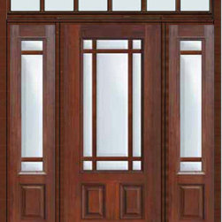 Prehung French Sidelites-Transom Door 80 Marginal 9 Lite Marginal - Patio Doors