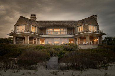 Huge elegant three-story exterior home photo in Charleston