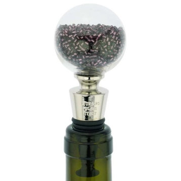 GlassOfVenice Murano Glass Sparkly Beads Bottle Stopper - Purple