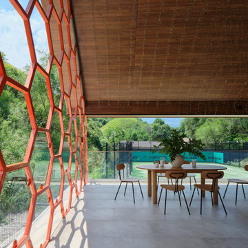 Contemporary Tennis Court Clubhouse