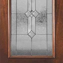 Pre-hung Single Door 80 Mahogany Carolina 2 Panel Arch Lite Glass - Front Doors