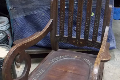 Pakistan Brass Inlay rosewood Rocking chair