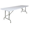 30"x96" Height Adjustable Granite White Plastic Folding Table