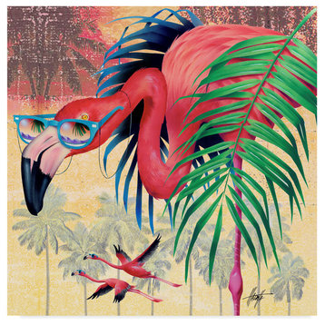 James Mazzotta 'Cool Flamingoes' Canvas Art, 24"x24"