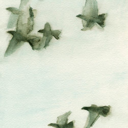 A Flock Of Pigeons 2 Watercolor - Fine Art Prints