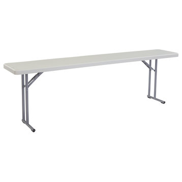 NPS BT1800 18x96" Plastic Heavy Duty Seminar Folding Table in Speckled Gray