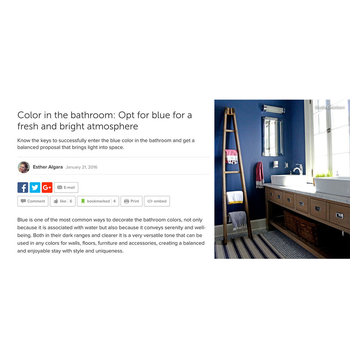 Color in the bathroom: Opt for blue for a fresh and bright atmosphere