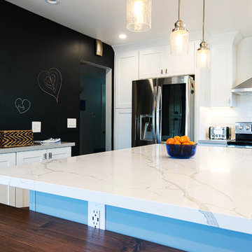 San Jose White Shaker Kitchen Remodel- semi custom cabinets, quartz counter tops