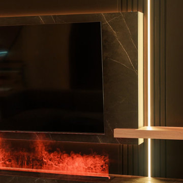 The Hideout: Modern Basement Media Room