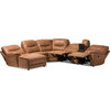 Mistral Light Brown Palomino Suede 6-Piece Sectional With Recliners