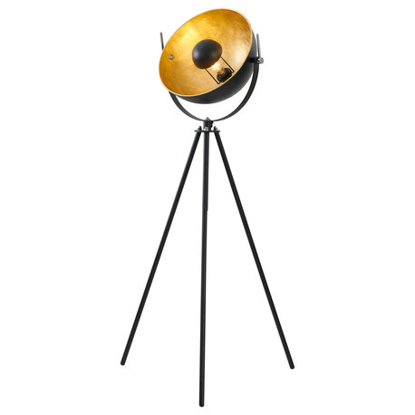 Black Tripod Frame Studio Floor Lamp, Black